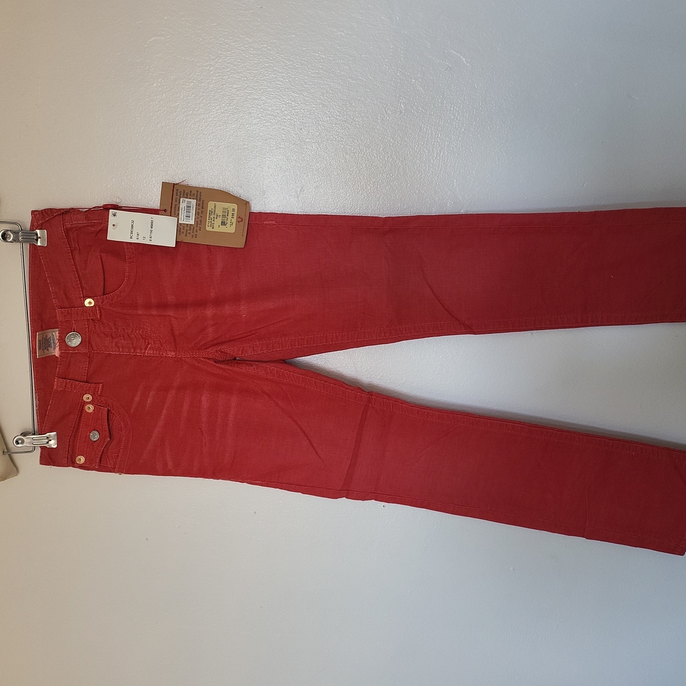 NWT TRUE RELIGION JACK CORDUROY  BOY'S SZ-12  COLOR TOMATO